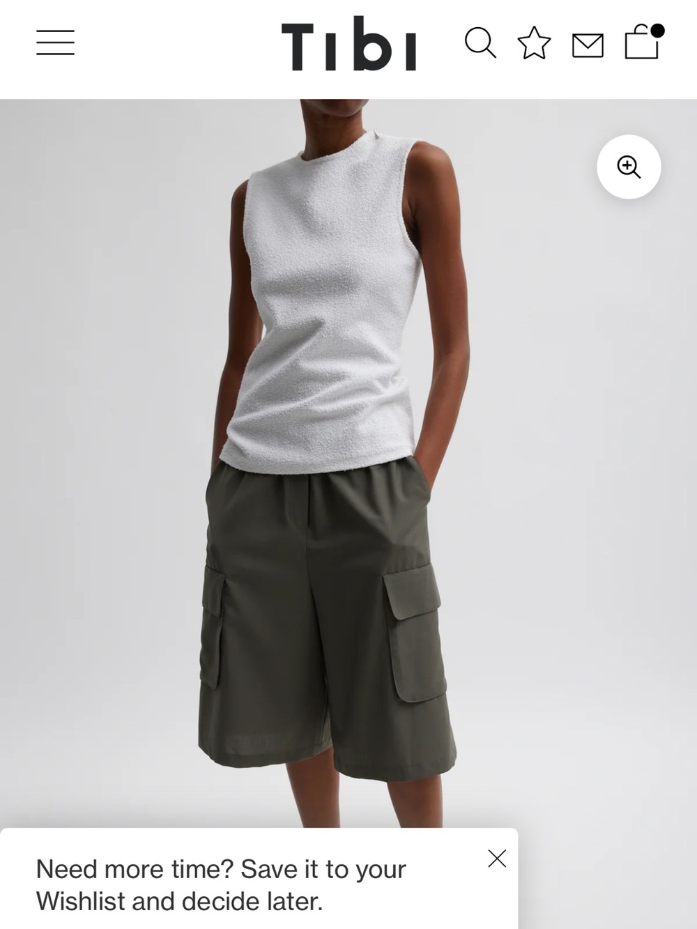 Tibi white Boucle sleeveless tank, size 6